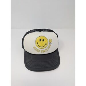 Smiley World Face Keep Smiling Snapback Adjustable Trucker Ball Everyday Hat